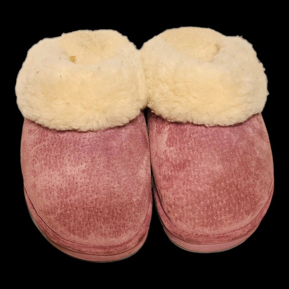 Old Friend Shoes - Old Friend purplish gen sheepskin suede leather Soft Clog house Slippers XXL